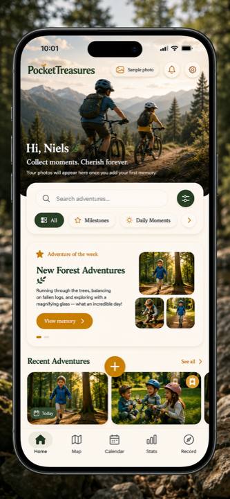 PocketTreasures home screen